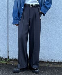 【セットアップ対応】ウォッシャブルストレッチワイドスラックス
