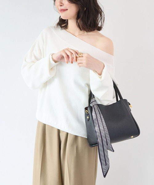 Futier land(フューティアランド)の「ショルダー付きスクエアハンドバッグ(ハンドバッグ・レディース・ブラック/ベージュ/ブラウン・FREE)」の5枚目の写真