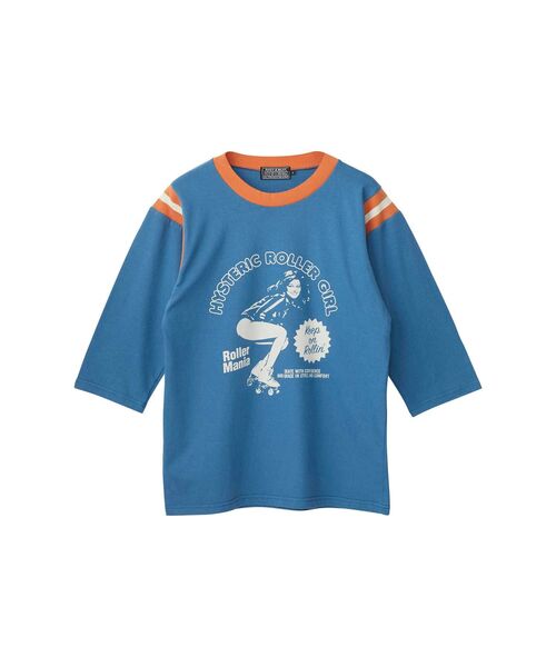 HYSTERIC GLAMOUR（ヒステリックグラマー）の「HYSTERIC ROLLER MANIA GIRL 七分袖Tシャツ（Tシャツ/カットソー・レディース・ホワイト/ブラック/ブルー・FREE）」の3枚目の写真