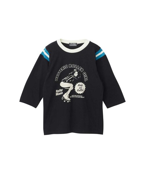 HYSTERIC GLAMOUR（ヒステリックグラマー）の「HYSTERIC ROLLER MANIA GIRL 七分袖Tシャツ（Tシャツ/カットソー・レディース・ホワイト/ブラック/ブルー・FREE）」の2枚目の写真