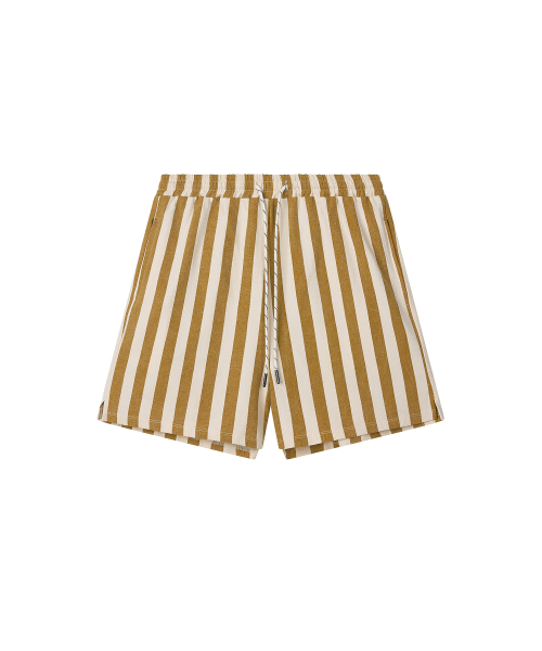 ROLLINGSTUDIOS(ローリングスタジオ)の「COTTON STRIPE SHORTS MUSTARD(その他パンツ・メンズ・Mustard・LARGE/MEDIUM)」の1枚目の写真