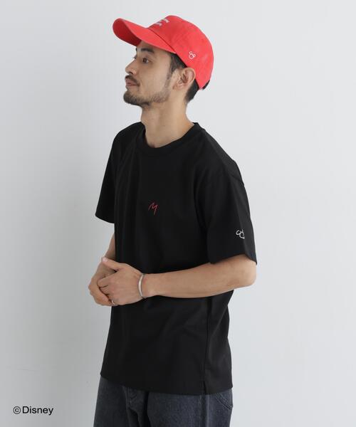 NANO universe(ナノユニバース)の「NANO×DISNEY ミッキーマウス 刺繍Tシャツ(Tシャツ/カットソー・メンズ・ブラック/グレー・M/L)」の1枚目の写真