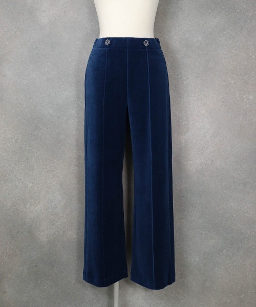 STUDIO PICONE（スタジオピッコーネ）の「ベロアプルオンパンツ（その他パンツ・レディース・グレー/ネイビー/ホワイト・M/L/LL）」の3枚目の写真