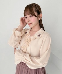 an another angelus | ローズ刺繍ラッフル衿ブラウス/fint フィント(シャツ/ブラウス)