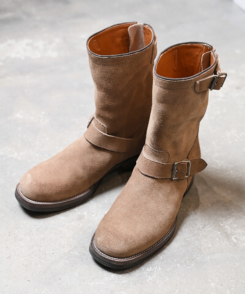 EARLE(アール)の「EARLE アール / Court engineer boots ステアレザーエンジニアブーツ / ER6210(ブーツ・メンズ・ベージュ/ブラック・40/41/42/43)」の2枚目の写真