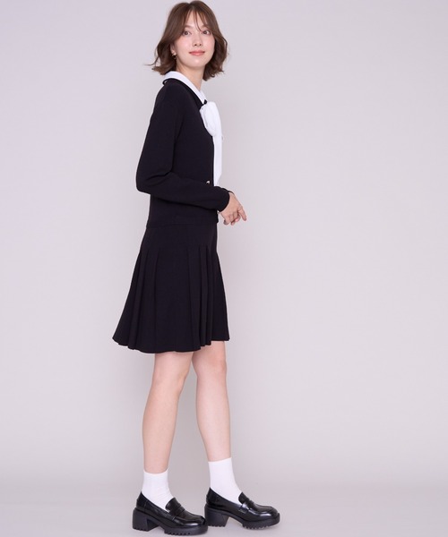 MISCH MASCH(ミッシュマッシュ)の「2026秋冬新作 シャツ襟付きボウタイプリーツミニニットワンピース(ワンピース・レディース・ブラウン/ブラック・フリ-)」の10枚目の写真