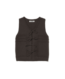 Little Flower Knit Vest Brown