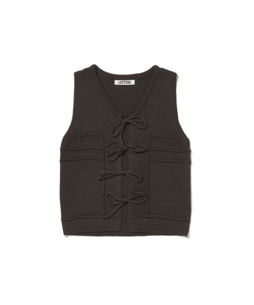 LOTSYOU(ロッツユー)の「Little Flower Knit Vest Brown(ベスト・レディース・その他・O/S)」の1枚目の写真