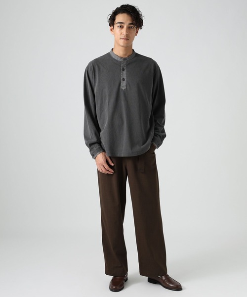 BAYFLOW(ベイフロー)の「スラブヘンリーTシャツ(Tシャツ/カットソー・メンズ・カーキ/オフホワイト/チャコール・MEDIUM/LARGE)」の15枚目の写真