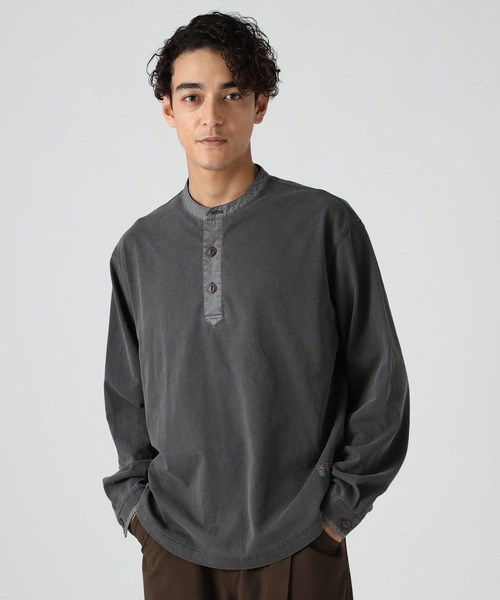 BAYFLOW(ベイフロー)の「スラブヘンリーTシャツ(Tシャツ/カットソー・メンズ・カーキ/オフホワイト/チャコール・MEDIUM/LARGE)」の9枚目の写真