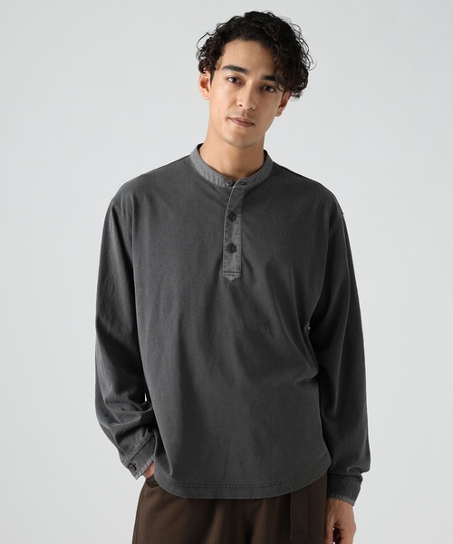 BAYFLOW(ベイフロー)の「スラブヘンリーTシャツ(Tシャツ/カットソー・メンズ・カーキ/オフホワイト/チャコール・MEDIUM/LARGE)」の4枚目の写真