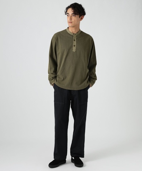 BAYFLOW(ベイフロー)の「スラブヘンリーTシャツ(Tシャツ/カットソー・メンズ・カーキ/オフホワイト/チャコール・MEDIUM/LARGE)」の6枚目の写真