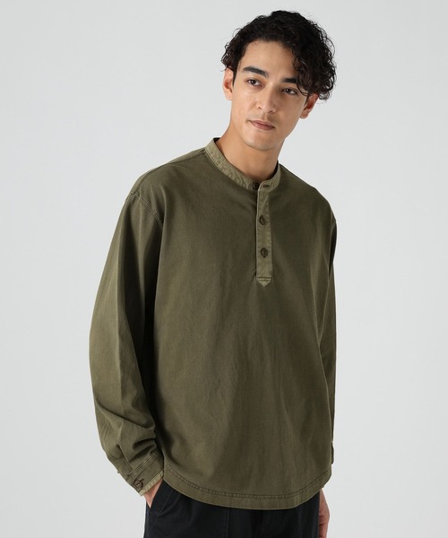 BAYFLOW(ベイフロー)の「スラブヘンリーTシャツ(Tシャツ/カットソー・メンズ・カーキ/オフホワイト/チャコール・MEDIUM/LARGE)」の8枚目の写真
