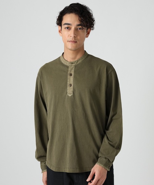 BAYFLOW(ベイフロー)の「スラブヘンリーTシャツ(Tシャツ/カットソー・メンズ・カーキ/オフホワイト/チャコール・MEDIUM/LARGE)」の22枚目の写真