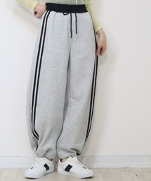サイドライン入りで脚長効果抜群★スピンドル付2WAYカーブスウェットパンツ