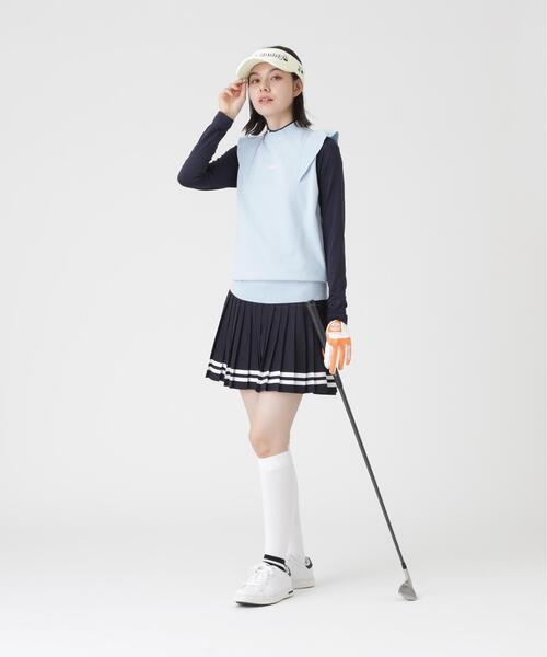 Jack Bunny!!(ジャックバニー)の「MEMORICHI 長袖モックネックインナー(Tシャツ/カットソー・レディース・ホワイト/ネイビー/ブルー・MEDIUM/LARGE/SMALL)」の9枚目の写真