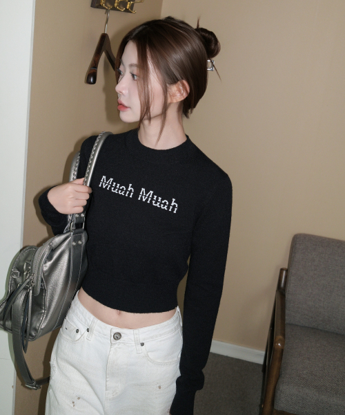 muahmuah（ムーアムーア）の「エンブロイダリー モックネック ニット [ブラック]（ニット/セーター・レディース・その他・FREE）」の10枚目の写真