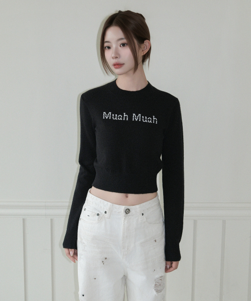 muahmuah（ムーアムーア）の「エンブロイダリー モックネック ニット [ブラック]（ニット/セーター・レディース・その他・FREE）」の5枚目の写真
