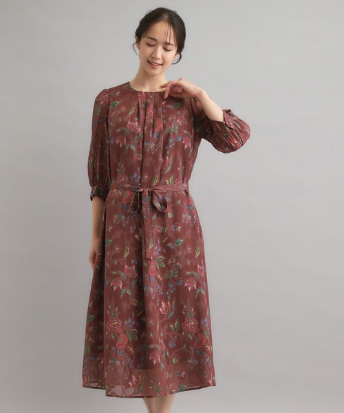 LAURA ASHLEY(ローラアシュレイ)の「【洗える/カラー&無地展開あり】アーシャ柄 ジャカードワンピース(ワンピース・レディース・ブラック/ブラック系/ワイン系1・40/38)」の14枚目の写真