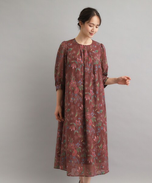 LAURA ASHLEY(ローラアシュレイ)の「【洗える/カラー&無地展開あり】アーシャ柄 ジャカードワンピース(ワンピース・レディース・ブラック/ブラック系/ワイン系1・40/38)」の18枚目の写真