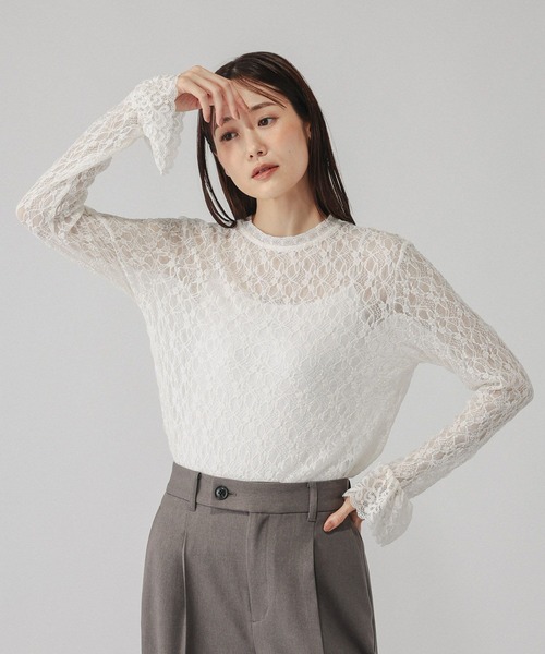 GLOBAL WORK(グローバルワーク)の「フレアスリーブレースプルオーバー/1046128(Tシャツ/カットソー・レディース・オフホワイト/ブラック・LARGE/MEDIUM)」の12枚目の写真