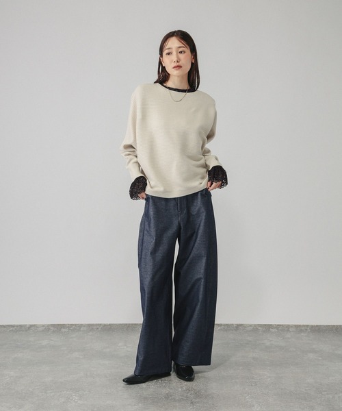 GLOBAL WORK(グローバルワーク)の「フレアスリーブレースプルオーバー/1046128(Tシャツ/カットソー・レディース・オフホワイト/ブラック・LARGE/MEDIUM)」の15枚目の写真