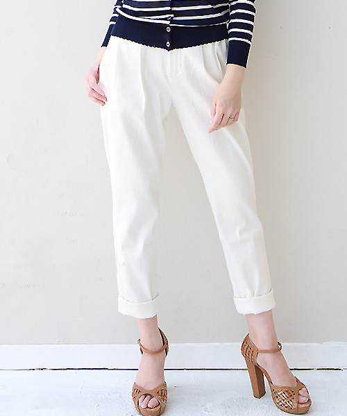 REAL CUBE（リアルキューブ）の「REAL CUBE やわらかストレッチサルエルパンツ（その他パンツ・レディース・ネイビー/ブラック/カーキ/オフホワイト・S/M）」の2枚目の写真