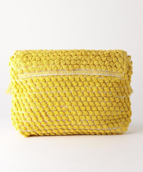Another Edition（アナザーエディション）の「ジャカードフリンジクラッチバッグ/AEBC JQ FRNG CLT◆（ショルダーバッグ・レディース・ブラウン/イエロー/ライトブルー・FREE）」の8枚目の写真