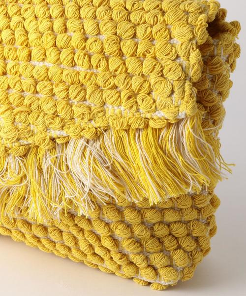 Another Edition（アナザーエディション）の「ジャカードフリンジクラッチバッグ/AEBC JQ FRNG CLT◆（ショルダーバッグ・レディース・ブラウン/イエロー/ライトブルー・FREE）」の4枚目の写真