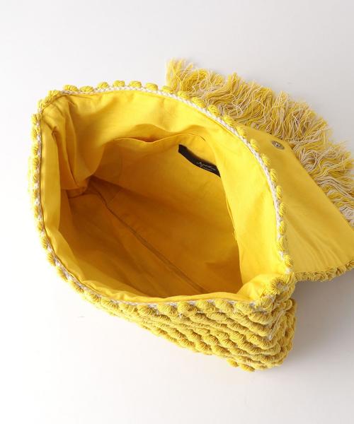 Another Edition（アナザーエディション）の「ジャカードフリンジクラッチバッグ/AEBC JQ FRNG CLT◆（ショルダーバッグ・レディース・ブラウン/イエロー/ライトブルー・FREE）」の6枚目の写真