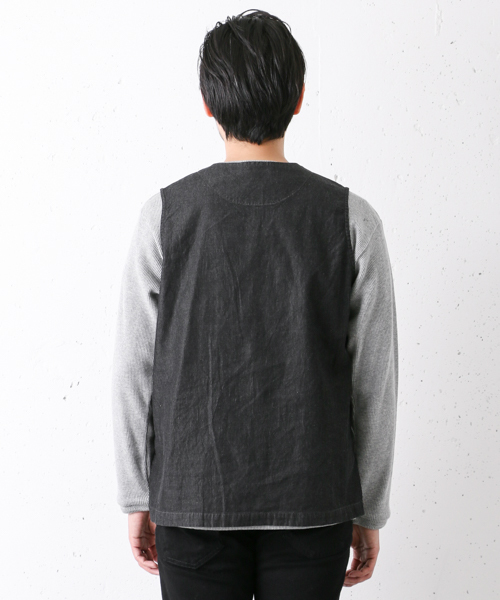 URBAN RESEARCH DOORS MENS（アーバンリサーチ ドアーズ メンズ）の「DOORS コーマデニムP/Oベスト（ベスト・メンズ・ブラック/インディゴブルー・40/38）」の12枚目の写真