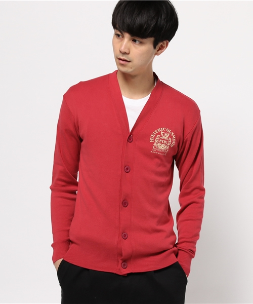 HYSTERIC GLAMOUR（ヒステリックグラマー）の「FOX BAR pt CD（カーディガン/ボレロ・メンズ・ネイビー/トップグレー/レッド・MEDIUM/SMALL）」の3枚目の写真