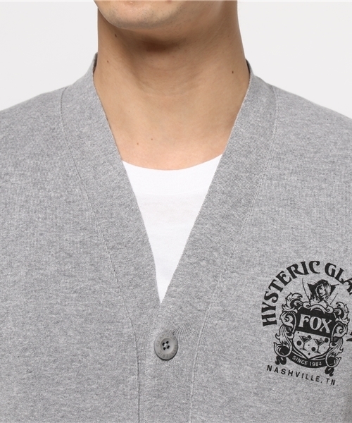HYSTERIC GLAMOUR（ヒステリックグラマー）の「FOX BAR pt CD（カーディガン/ボレロ・メンズ・ネイビー/トップグレー/レッド・MEDIUM/SMALL）」の8枚目の写真
