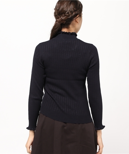 earth music&ecology(アースミュージックアンドエコロジー)の「【2016Autumn】《ハイハイハイネック》ニットプルオーバー(ニット/セーター・レディース・杢グレー/ネイビー/サックスブルー/レッド/ブラック/ブルーグリーン/アイボリー/ピンクベージュ/キャメル/マスタード・LARGE/L/M/S/MEDIUM/SMALL)」の13枚目の写真