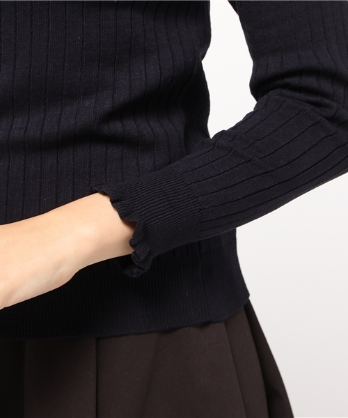 earth music&ecology(アースミュージックアンドエコロジー)の「【2016Autumn】《ハイハイハイネック》ニットプルオーバー(ニット/セーター・レディース・杢グレー/ネイビー/サックスブルー/レッド/ブラック/ブルーグリーン/アイボリー/ピンクベージュ/キャメル/マスタード・LARGE/L/M/S/MEDIUM/SMALL)」の15枚目の写真