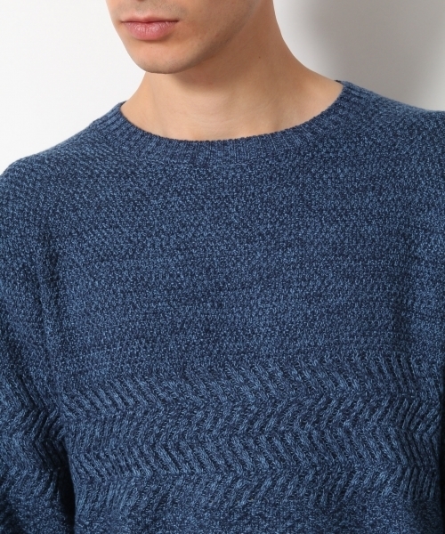 RAGEBLUE（レイジブルー）の「アクリル/コットン編地切り替えニットクルー/748368（ニット/セーター・メンズ・ブルー/ホワイト/ブラック/ピンク系その他/ライトブルー/ベージュ・LARGE/MEDIUM/SMALL）」の16枚目の写真