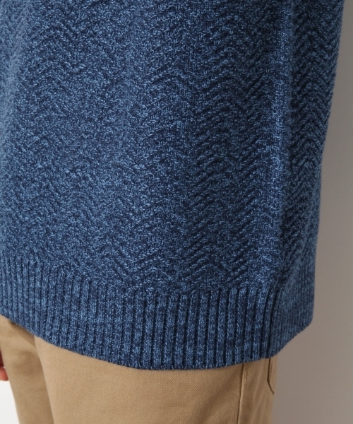 RAGEBLUE（レイジブルー）の「アクリル/コットン編地切り替えニットクルー/748368（ニット/セーター・メンズ・ブルー/ホワイト/ブラック/ピンク系その他/ライトブルー/ベージュ・LARGE/MEDIUM/SMALL）」の10枚目の写真