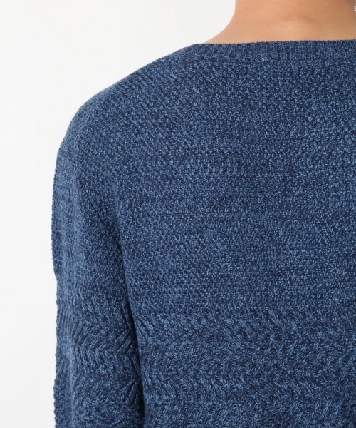 RAGEBLUE（レイジブルー）の「アクリル/コットン編地切り替えニットクルー/748368（ニット/セーター・メンズ・ブルー/ホワイト/ブラック/ピンク系その他/ライトブルー/ベージュ・LARGE/MEDIUM/SMALL）」の11枚目の写真