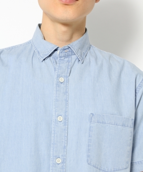 GLOBAL WORK（グローバルワーク）の「デニムシャツ半袖/739686（シャツ/ブラウス・メンズ・ブルー/ライトブルー/ブルー系その他2/ブルー系その他・LARGE/MEDIUM/X-LARGE/SMALL）」の17枚目の写真