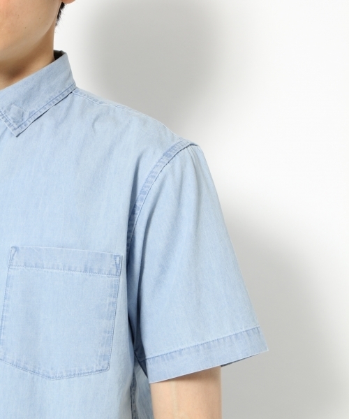 GLOBAL WORK（グローバルワーク）の「デニムシャツ半袖/739686（シャツ/ブラウス・メンズ・ブルー/ライトブルー/ブルー系その他2/ブルー系その他・LARGE/MEDIUM/X-LARGE/SMALL）」の6枚目の写真