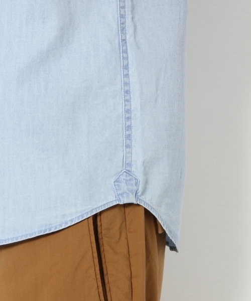 GLOBAL WORK（グローバルワーク）の「デニムシャツ半袖/739686（シャツ/ブラウス・メンズ・ブルー/ライトブルー/ブルー系その他2/ブルー系その他・LARGE/MEDIUM/X-LARGE/SMALL）」の8枚目の写真