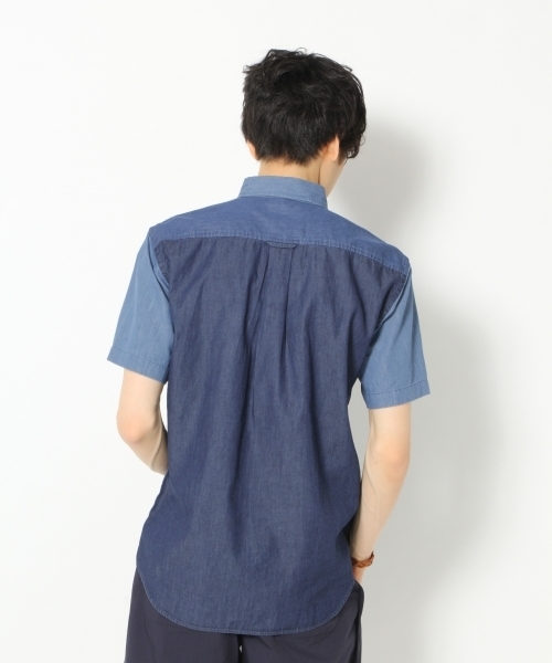 GLOBAL WORK（グローバルワーク）の「デニムシャツ半袖/739686（シャツ/ブラウス・メンズ・ブルー/ライトブルー/ブルー系その他2/ブルー系その他・LARGE/MEDIUM/X-LARGE/SMALL）」の5枚目の写真