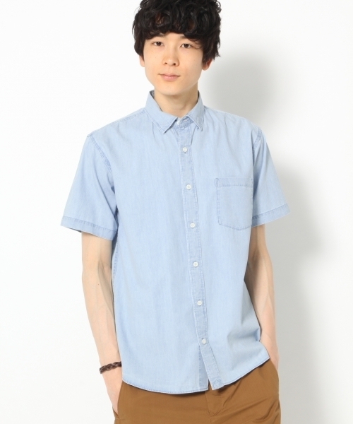 GLOBAL WORK（グローバルワーク）の「デニムシャツ半袖/739686（シャツ/ブラウス・メンズ・ブルー/ライトブルー/ブルー系その他2/ブルー系その他・LARGE/MEDIUM/X-LARGE/SMALL）」の19枚目の写真