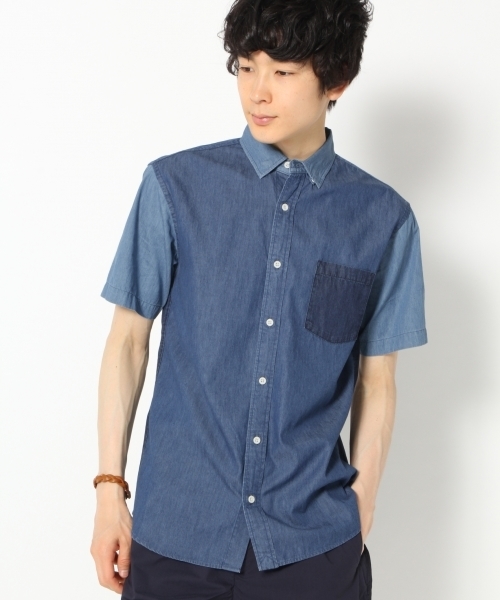 GLOBAL WORK（グローバルワーク）の「デニムシャツ半袖/739686（シャツ/ブラウス・メンズ・ブルー/ライトブルー/ブルー系その他2/ブルー系その他・LARGE/MEDIUM/X-LARGE/SMALL）」の21枚目の写真