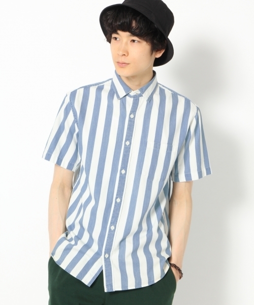 GLOBAL WORK（グローバルワーク）の「デニムシャツ半袖/739686（シャツ/ブラウス・メンズ・ブルー/ライトブルー/ブルー系その他2/ブルー系その他・LARGE/MEDIUM/X-LARGE/SMALL）」の22枚目の写真