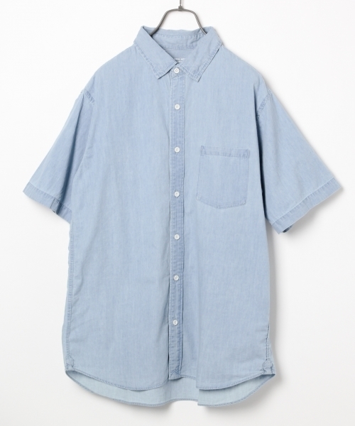 GLOBAL WORK（グローバルワーク）の「デニムシャツ半袖/739686（シャツ/ブラウス・メンズ・ブルー/ライトブルー/ブルー系その他2/ブルー系その他・LARGE/MEDIUM/X-LARGE/SMALL）」の18枚目の写真