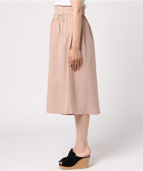 GeeRA（ジーラ）の「フロントレースアップガウチョ（その他パンツ・レディース・ピンクベージュ・LARGE/MEDIUM/X-LARGE）」の3枚目の写真