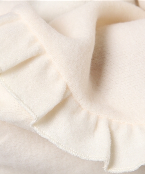 POU DOU DOU(プードゥドゥ)の「起毛ニットソーフリルプルオーバー(Tシャツ/カットソー・レディース・アイボリー/ベージュ/ネイビー/グレー/ライトグレー/ライトベージュ・3)」の9枚目の写真