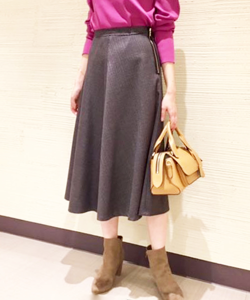 RIVE DROITE（リヴドロワ）の「チェックフレアースカート（スカート・レディース・パープル/グレー・38）」の2枚目の写真