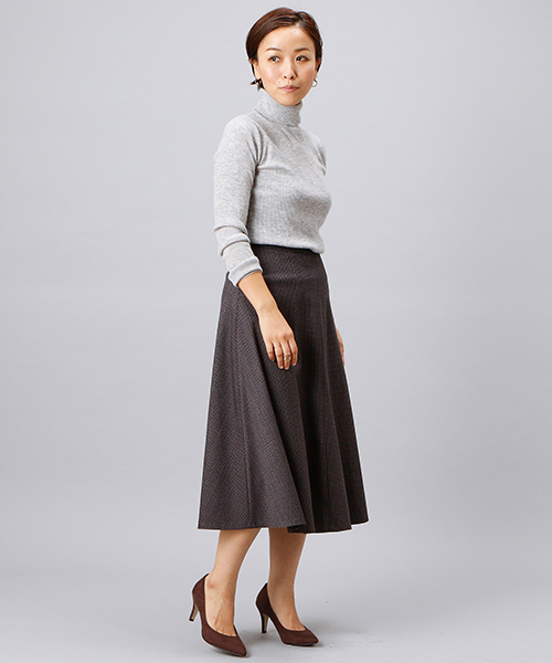 RIVE DROITE（リヴドロワ）の「チェックフレアースカート（スカート・レディース・パープル/グレー・38）」の10枚目の写真